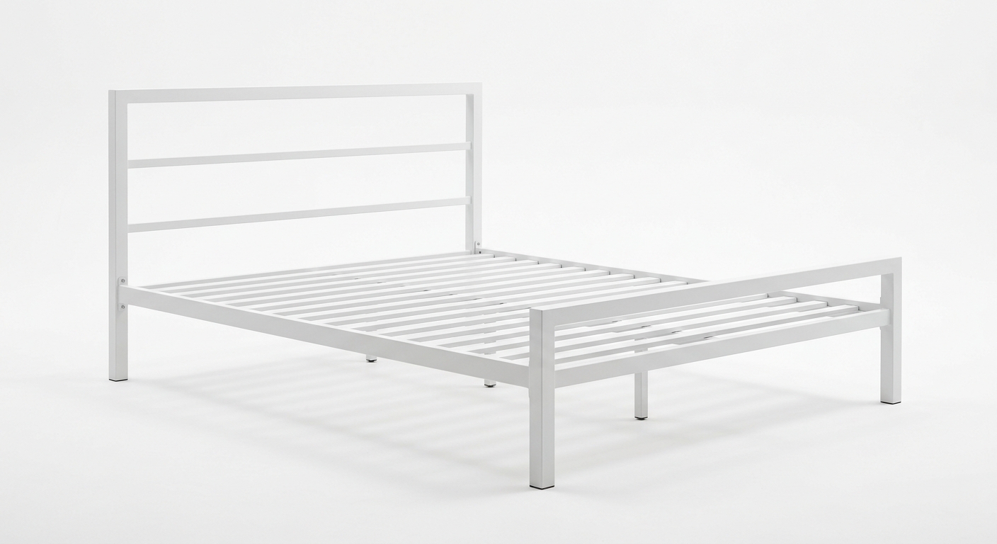 Modern bed frame (White Metal)