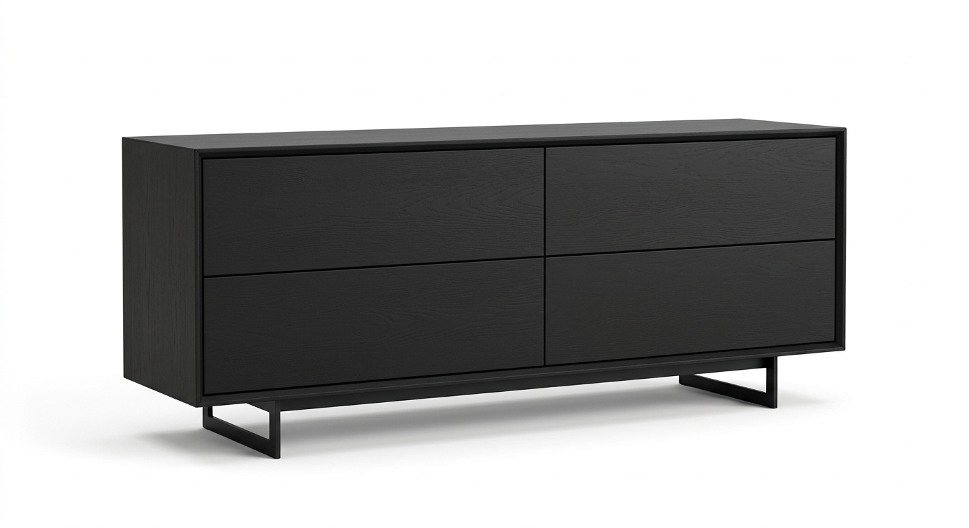 Minimalist black cabinet