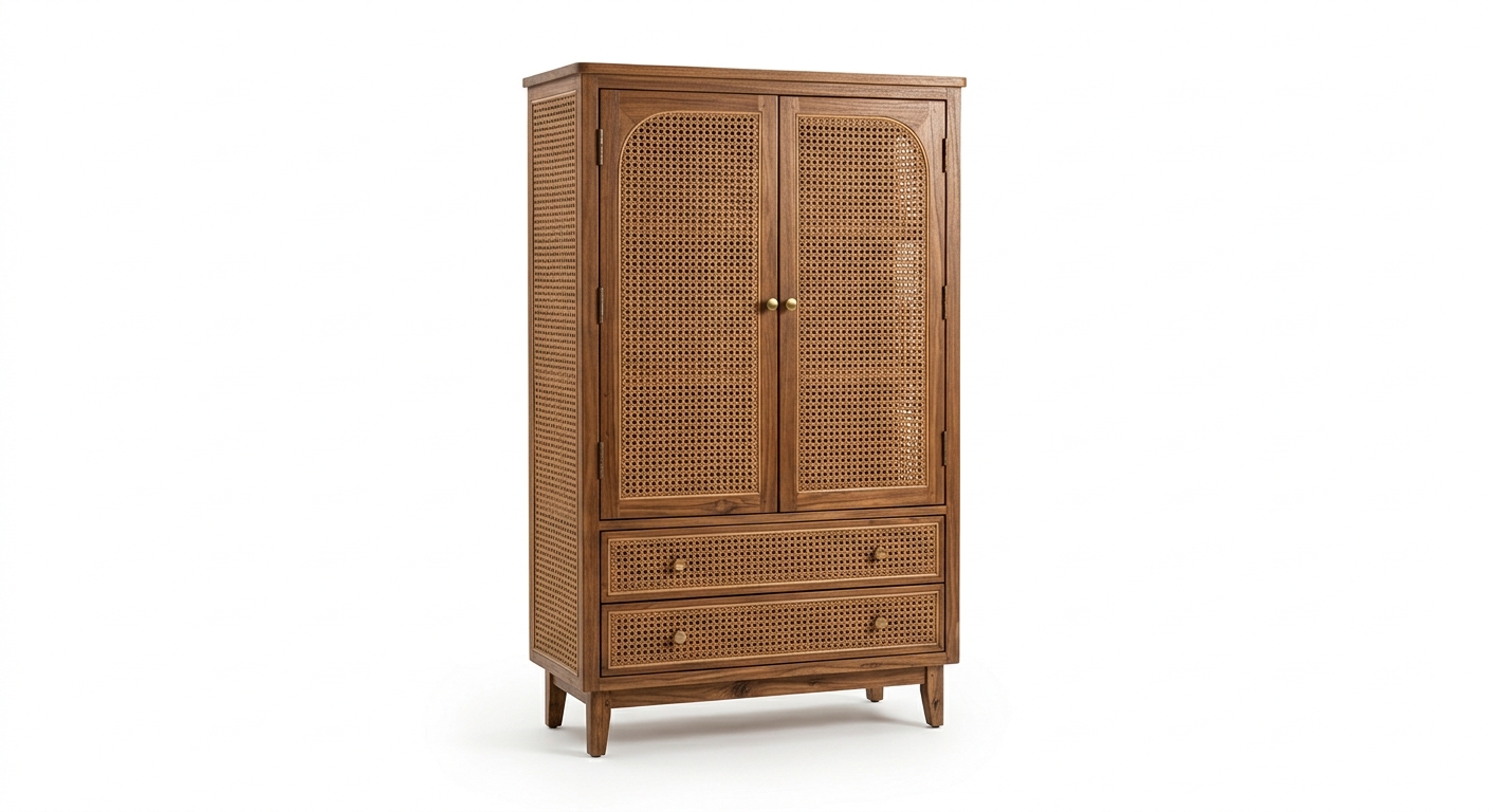 Warm rattan cabinet