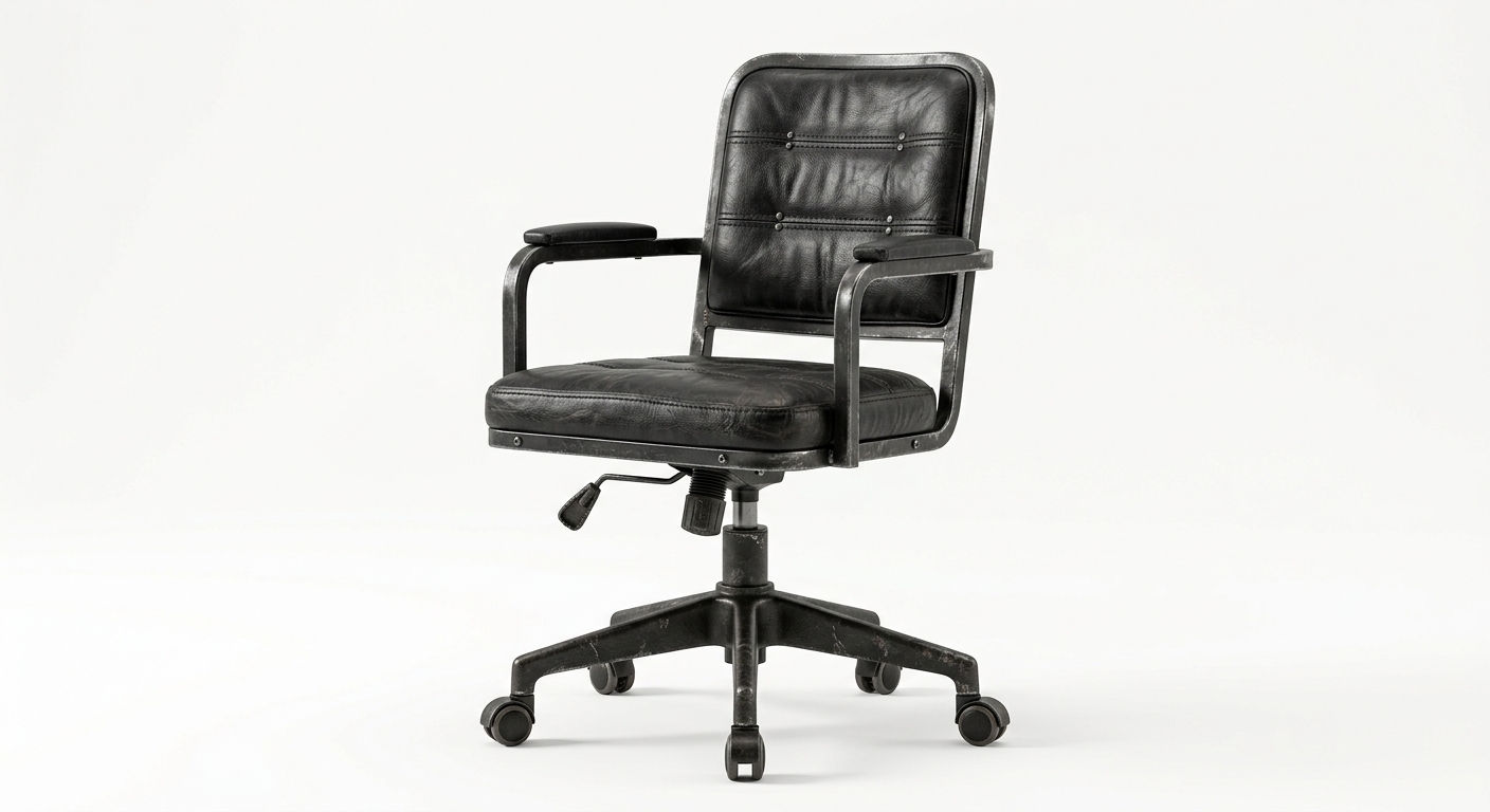 Industrial leather office chair