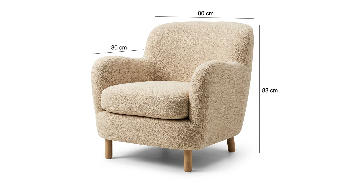 Warm boucle armchair