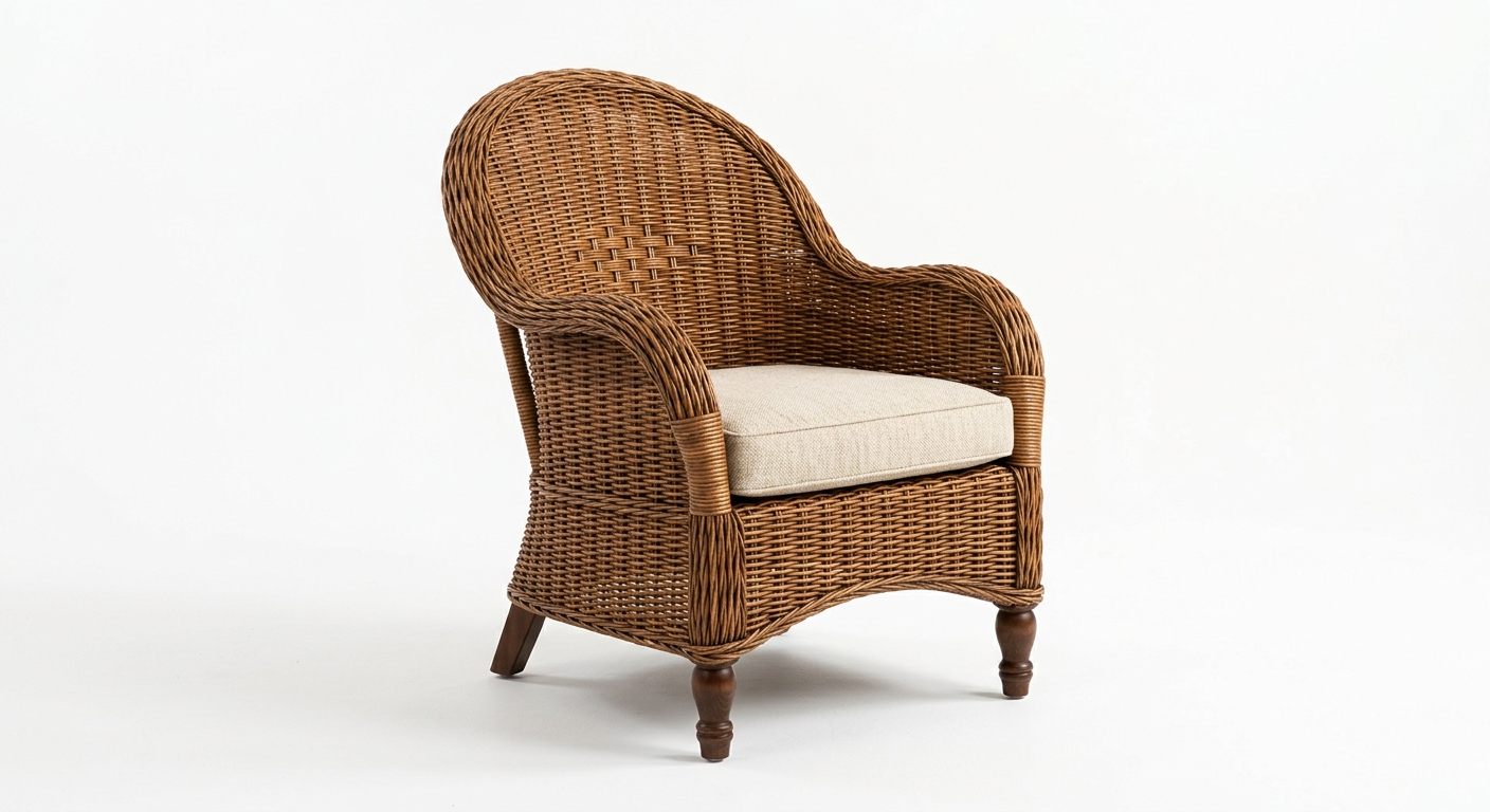 Warm rattan armchair