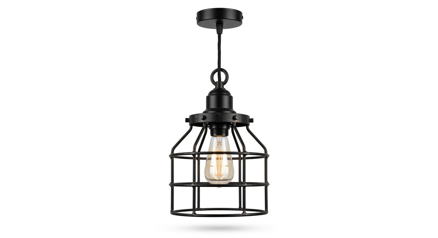 Industrial black pendant lamp
