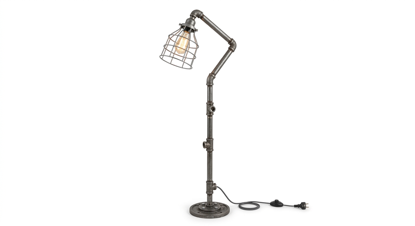 Industrial gray floor lamp