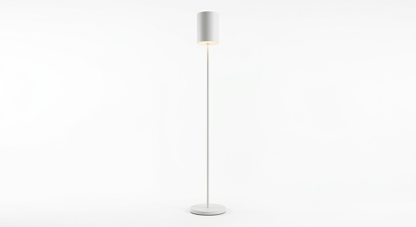 Minimalist white floor lamp