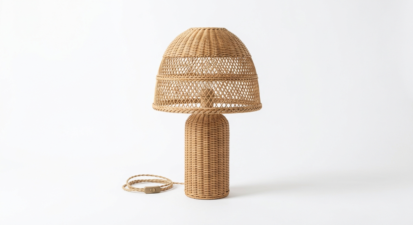 Warm beige rattan lamp