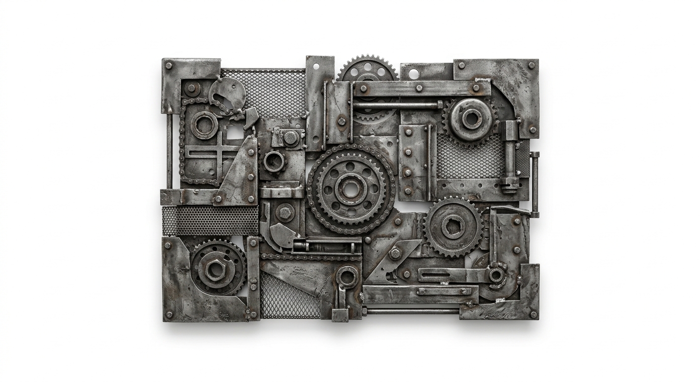 Industrial gray metal decoration