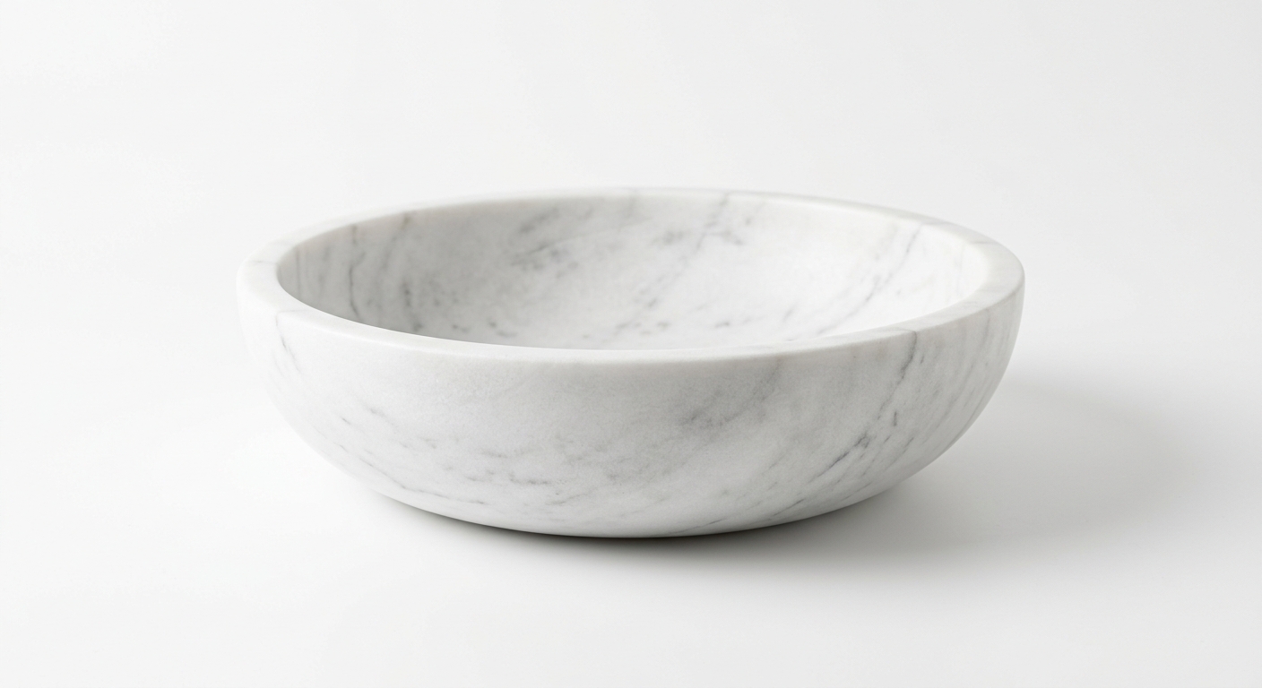 Minimalist white marble object
