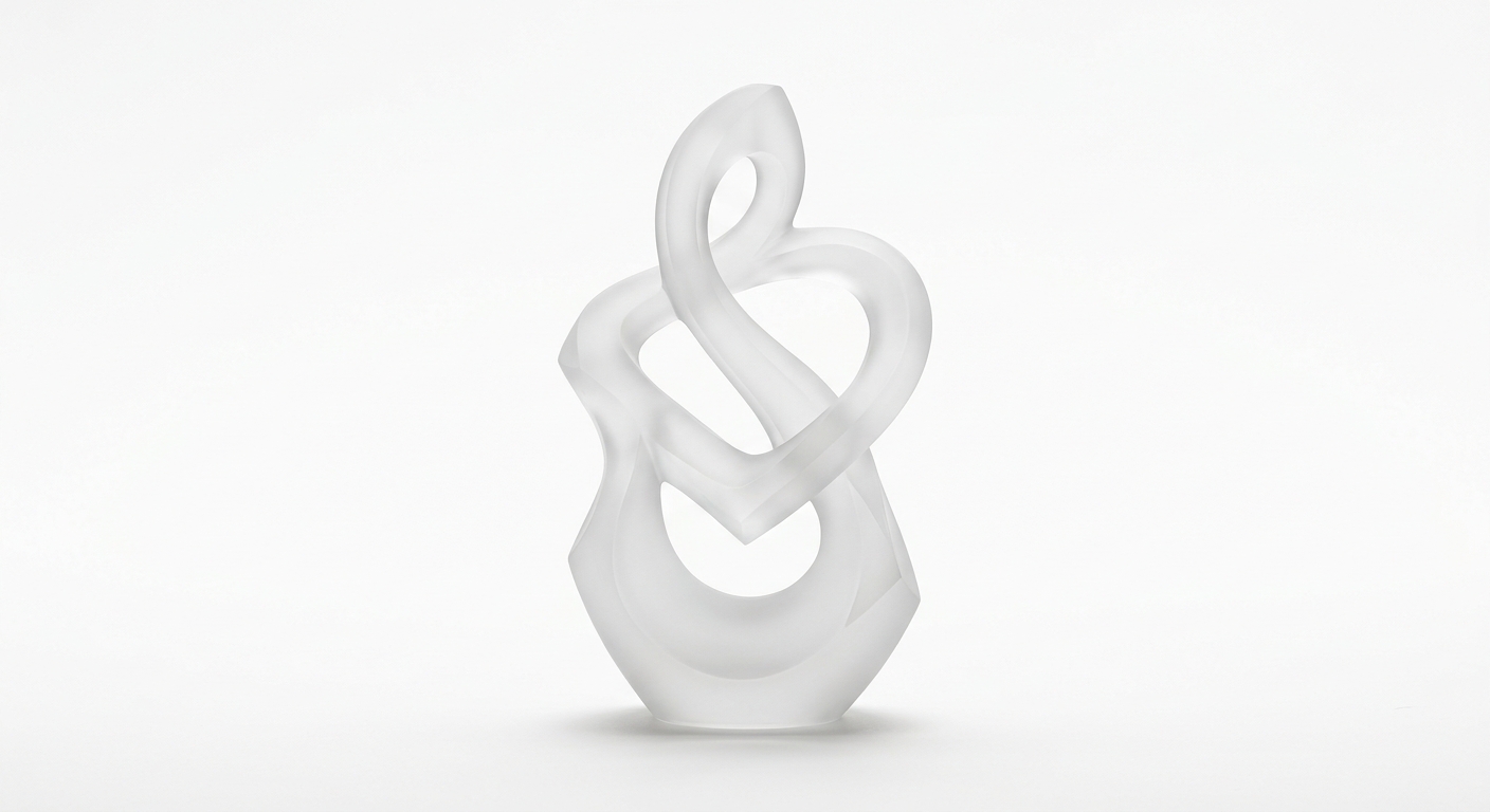 Modern white glass ornament