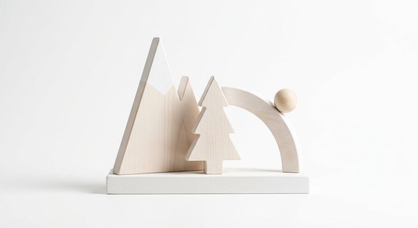 Scandinavian white wooden shelf