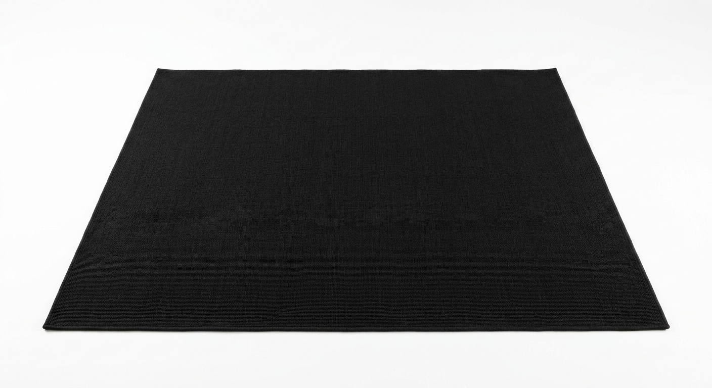 Minimalist black rug