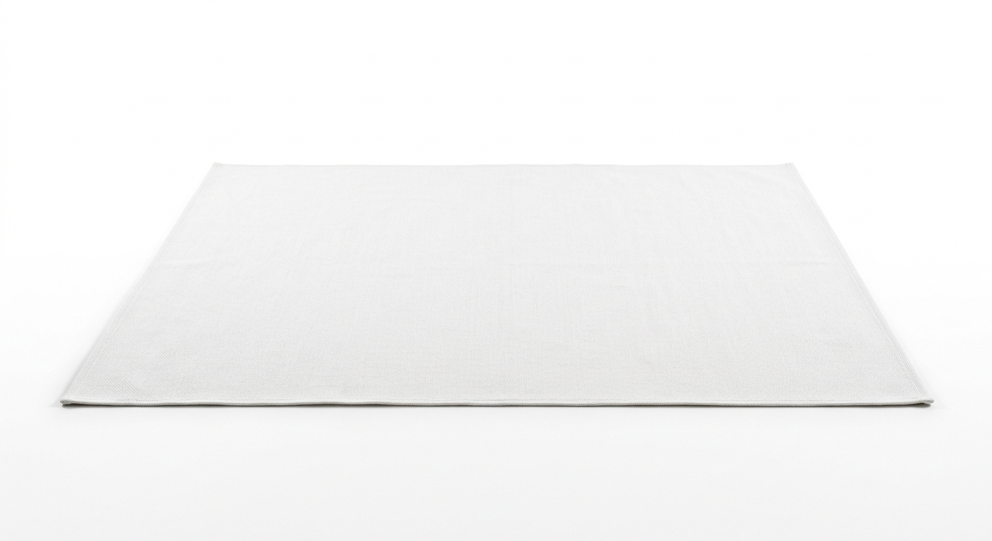 Minimalist white rug