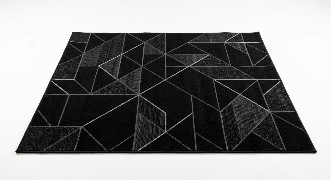 Modern black rug