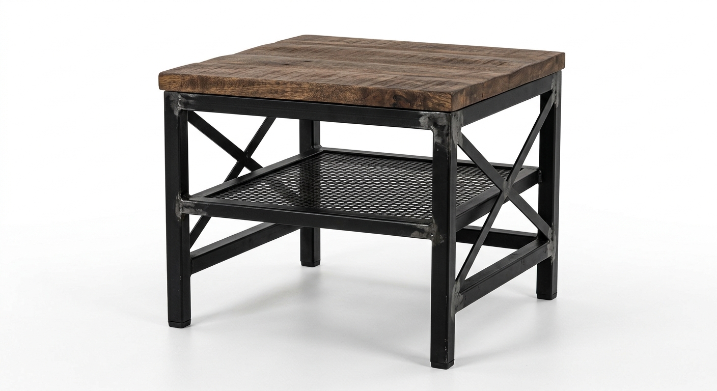 Industrial black side table
