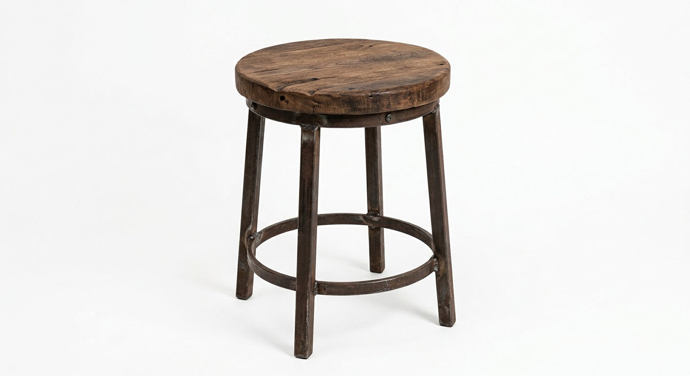 Industrial wooden side table