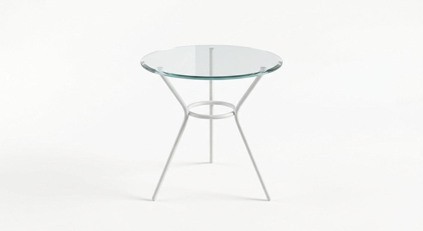 Minimalist glass side table