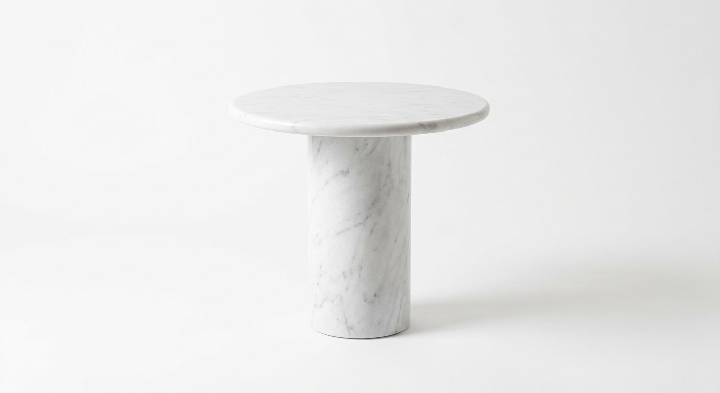 Minimalist marble side table