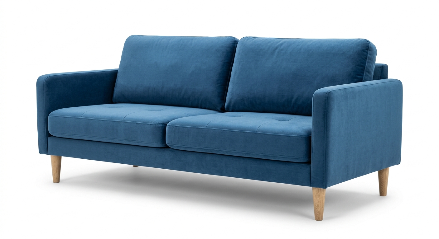 Scandinavian velvet sofa